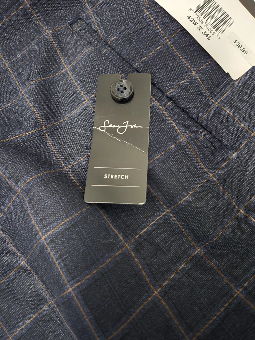 Sean John NWT Gray Windowpane Dress Pants #432
